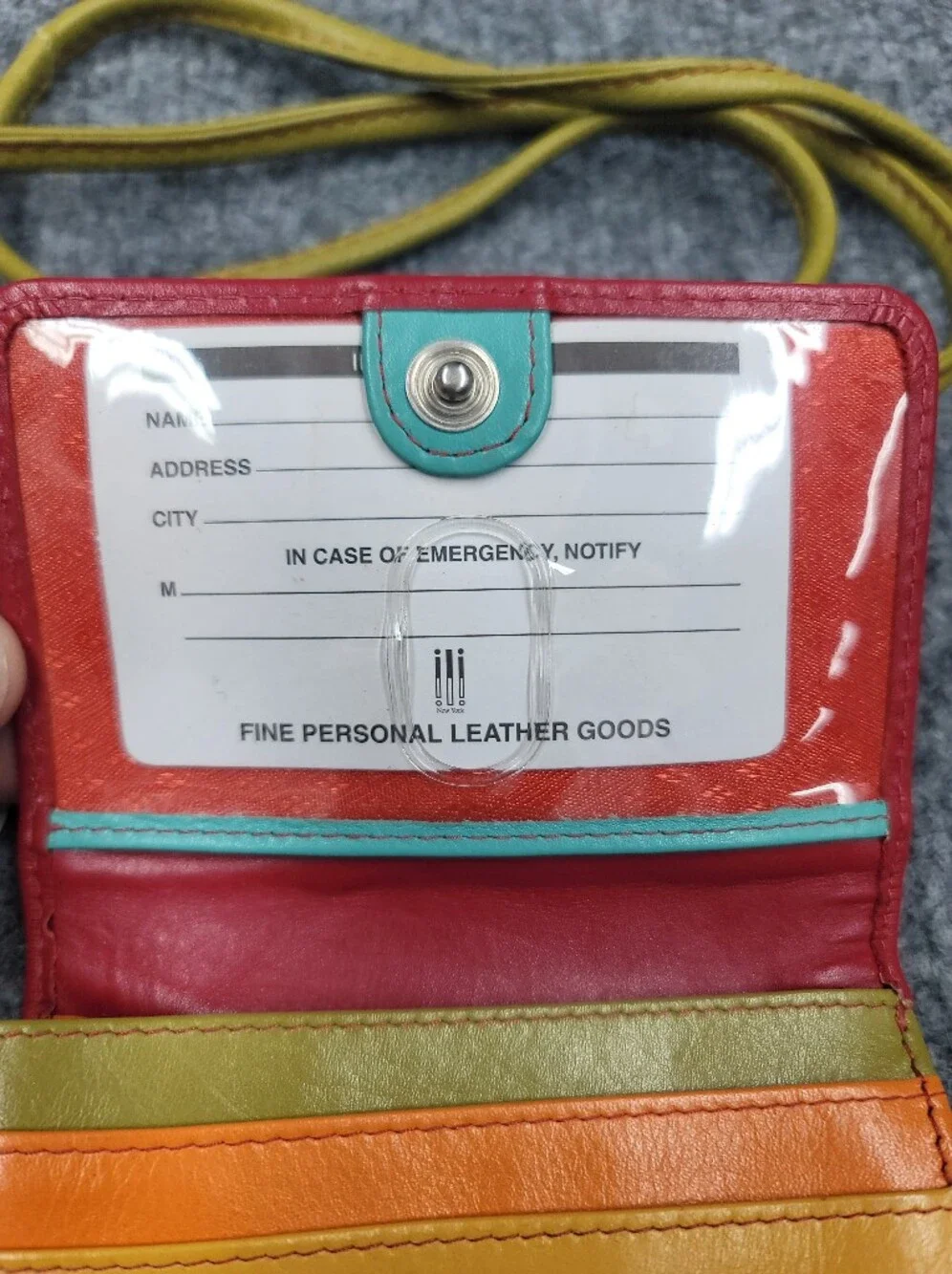 Ili World Colorful RFID Blocking Cross Body Wallet Bag NWT